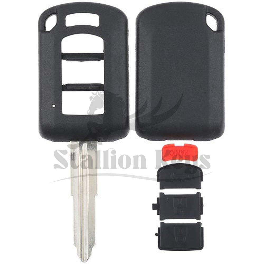 2016-2018 Mitsubishi / 4-Button Remote Head Key Shell / MIT3 / OUCJ166N / AFTERMARKET 2016-2018 Mitsubishi / 4-Button Remote Head Key Shell / MIT3 / OUCJ166N / AFTERMARKET